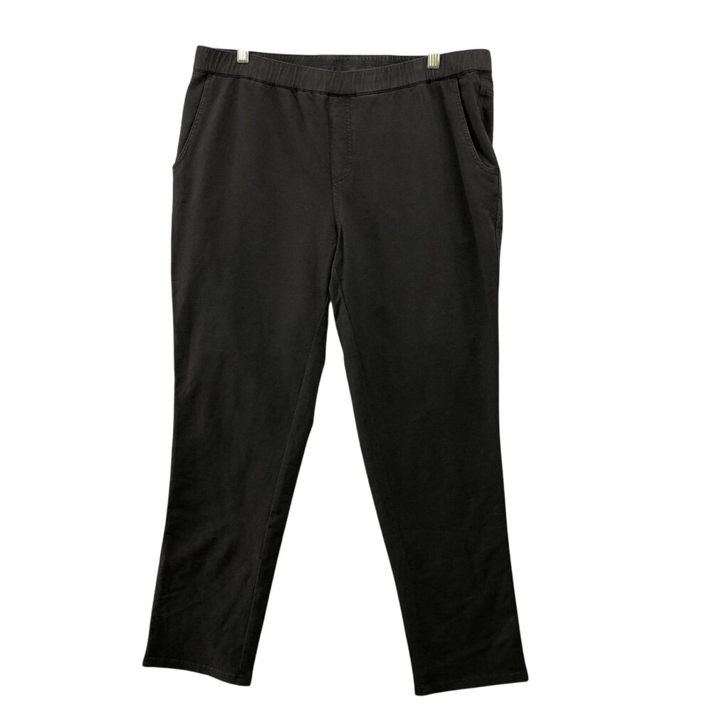 NWT D&CO Denim & Company Black Knit Pull On Pants Womens 18W Slim Skinny